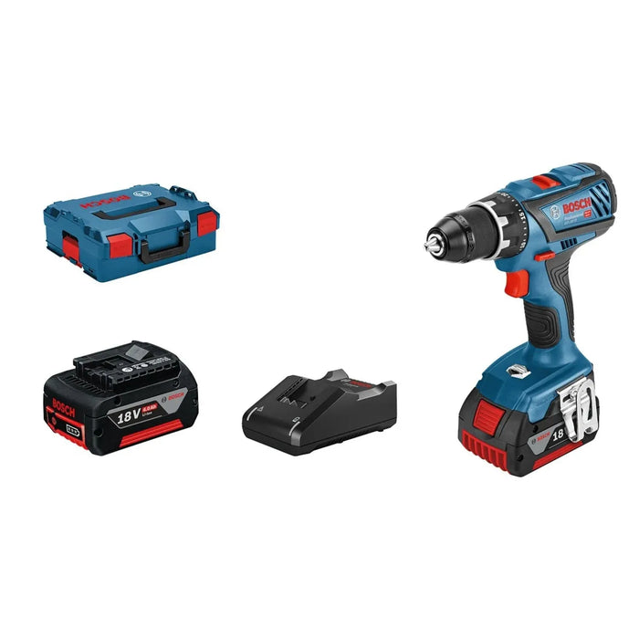 Perceuse visseuse Bosch Pro 18V Li-Ion 63Nm + 2 batteries 4Ah 4 Ah en coffret L-BOXX GSR 18V-28 - Occasion