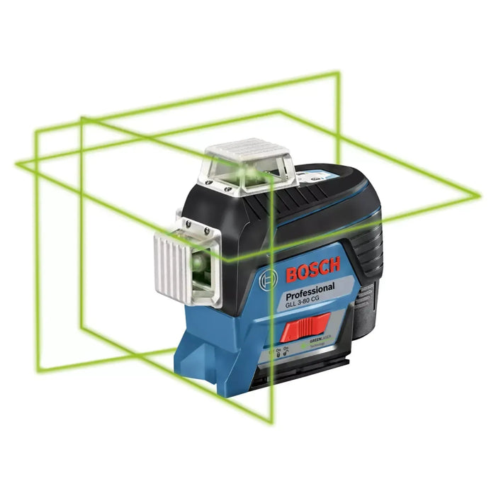 Laser lignes vert 360° Bosch Pro 12V Li-Ion + 1 batterie 2 Ah I Coffret L-BOXX GLL 3-80 CG - Reconditionné