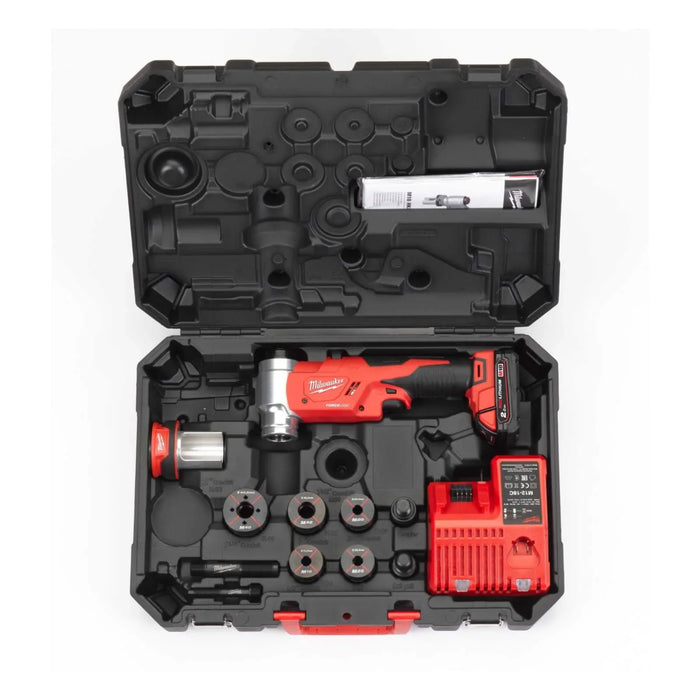 Emporte-pièce hydraulique MILWAUKEE 18V Li-Ion (1x 2Ah) FORCE LOGIC 60kN + mallette M18 HKP-201CA - Reconditionné