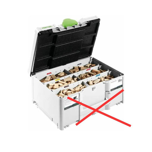 Assortiment de Domino FESTOOL en hêtre DS 4/5/6/8/10 + coffret SYSTAINER 1060 BU - Reconditionné - Drakare