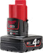 Batterie MILWAUKEE 12V 4Ah RED LITHIUM M12 B4 - Reconditionné - Drakare