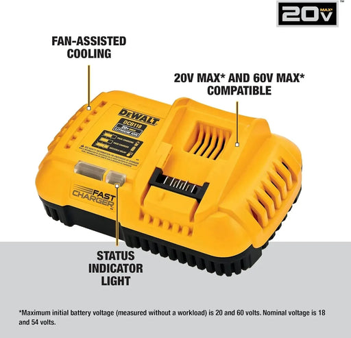 Chargeur rapide DEWALT 18V / 54V FlexVolt XR DCB118 - Reconditionné - Drakare