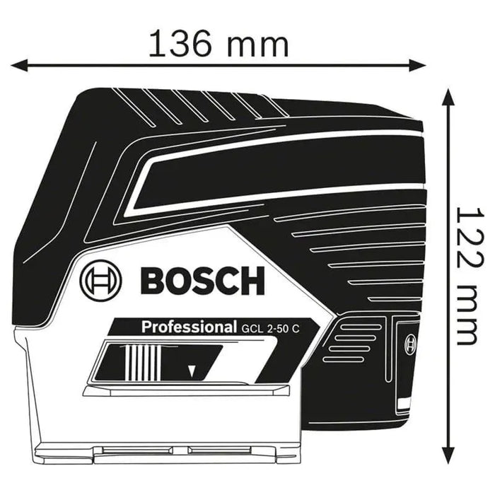 Laser à ligne et points BOSCH PRO 12V (1x 2Ah) + télécommande + coffret L-BOXX GCL 2-50 C + RM3 - Reconditionné - Drakare
