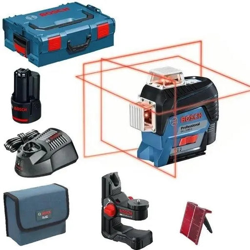 Laser lignes BOSCH PRO 12V (1x 2Ah) 3 plans 30m + coffret L-BOXX GLL 3-80 C - Reconditionné - Drakare