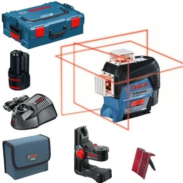 Laser lignes Bosch Pro 12V 3 plans 30m + 1 batterie 2 Ah I Coffret L-BOXX GLL 3-80 C - Reconditionné - Drakare