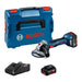 Meuleuse d'angle BOSCH PRO 18V Li-Ion (2x 4Ah) Ø125mm + coffret L-BOXX GWS 18V-7 - Déstockage - Drakare