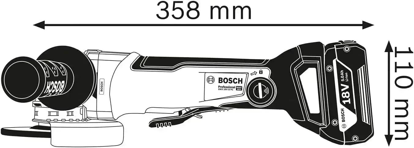 Meuleuse d'angle BOSCH PRO 18V X-LOCK Ø125mm + coffret L-BOXX GWX 18V-10 PC (sans batterie) - Occasion - Drakare