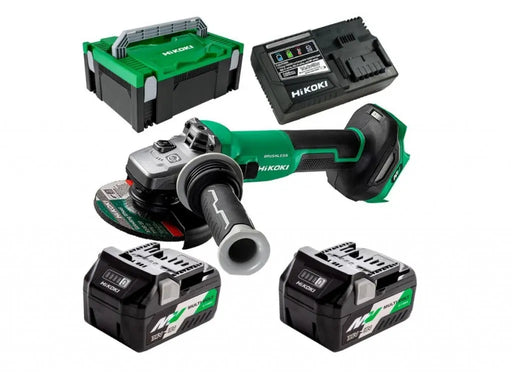 Meuleuse d'angle HIKOKI 36V Li-Ion (2x 2.5Ah) Ø125mm + coffret HIT-SYSTEM CASE G3613DVEWQZ - Déstockage - Drakare