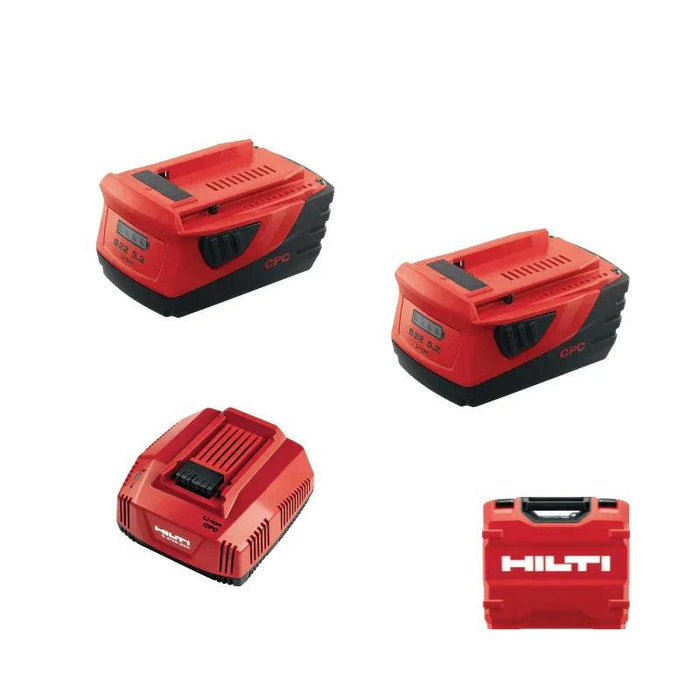 Pack 2 batteries Hilti 22V Li-Ion 5.2 Ah en mallette B22 5.2 + C4/36-350 - Reconditionné - Drakare