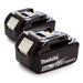 Pack 2 batteries MAKITA 18V Li-Ion 5Ah BL1850B X2 - Déstockage - Drakare