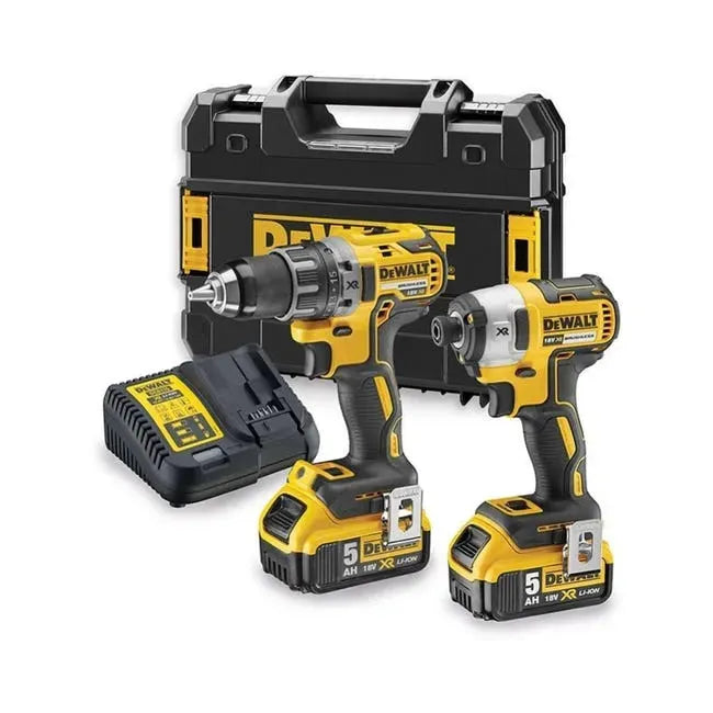 Pack 2 outils DEWALT 18V Li-Ion (2x 5Ah) XR + coffret TSTAK DCK268P2T - Déstockage - Drakare