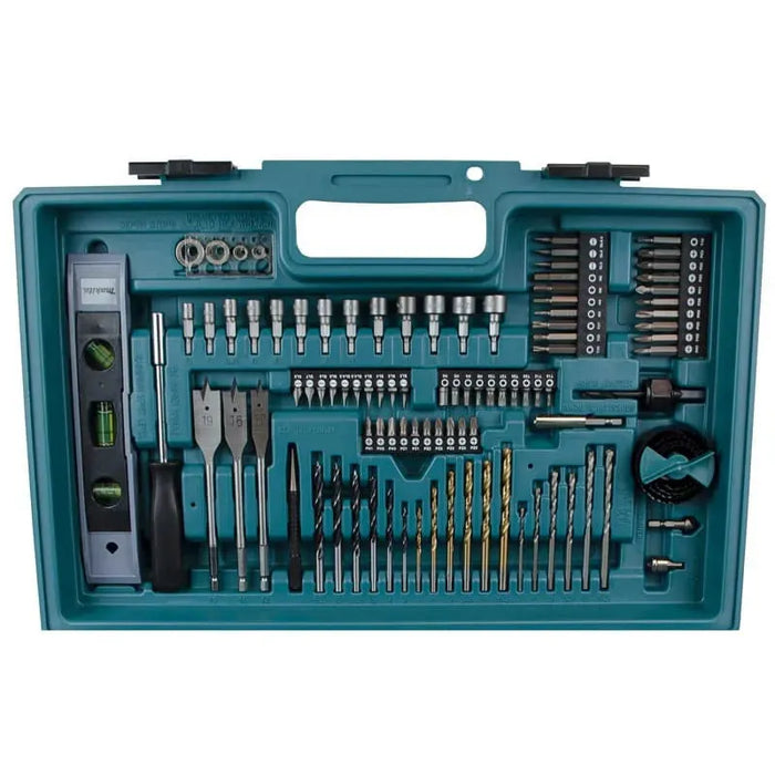 Perceuse à percussion MAKITA 18V Li-Ion (1x 5Ah) LXT avec 101 accessoires + coffret DHP453TX12 - Déstockage - Drakare