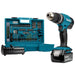 Perceuse à percussion MAKITA 18V Li-Ion (1x 5Ah) LXT avec 101 accessoires + coffret DHP453TX12 - Déstockage - Drakare