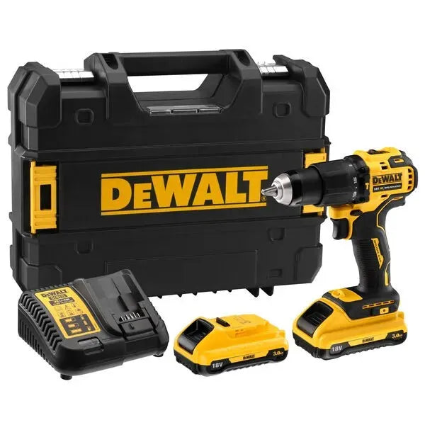 Perceuse visseuse à percussion DEWALT 18V Li-Ion (2x 3Ah) XR + coffret TSTAK DCD709L2T - Reconditionné - Drakare