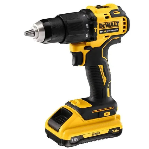 Perceuse visseuse à percussion DEWALT 18V Li-Ion (2x 3Ah) XR + coffret TSTAK DCD709L2T - Reconditionné - Drakare