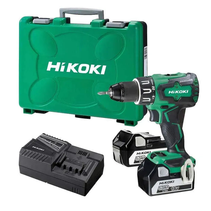 Perceuse visseuse à percussion HIKOKI 18V Li-Ion (2x 5Ah) 70Nm + coffret DV18DBSLWJZ - Déstockage - Drakare