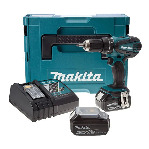 Perceuse visseuse à percussion MAKITA 18V Li-Ion (2x 4Ah) LXT + coffret MAKPAC DHP456RMJ - Déstockage - Drakare