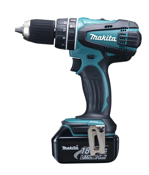 Perceuse visseuse à percussion MAKITA 18V Li-Ion (2x 4Ah) LXT + coffret MAKPAC DHP456RMJ - Déstockage - Drakare