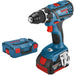 Perceuse visseuse BOSCH PRO 18V Li-Ion (2x 4Ah) 63Nm + coffret L-BOXX GSR 18V-28 - Occasion - Drakare