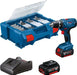 Perceuse visseuse BOSCH PRO 18V Li-Ion (2x 4Ah) + 82 accessoires + coffret GSR 18V-21 - Reconditionné - Drakare