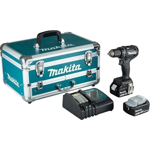 Perceuse visseuse MAKITA 18V Li-Ion (2x 5Ah) Black Edition avec 70 accessoires + coffret DDF485TX2B - Reconditionné - Drakare