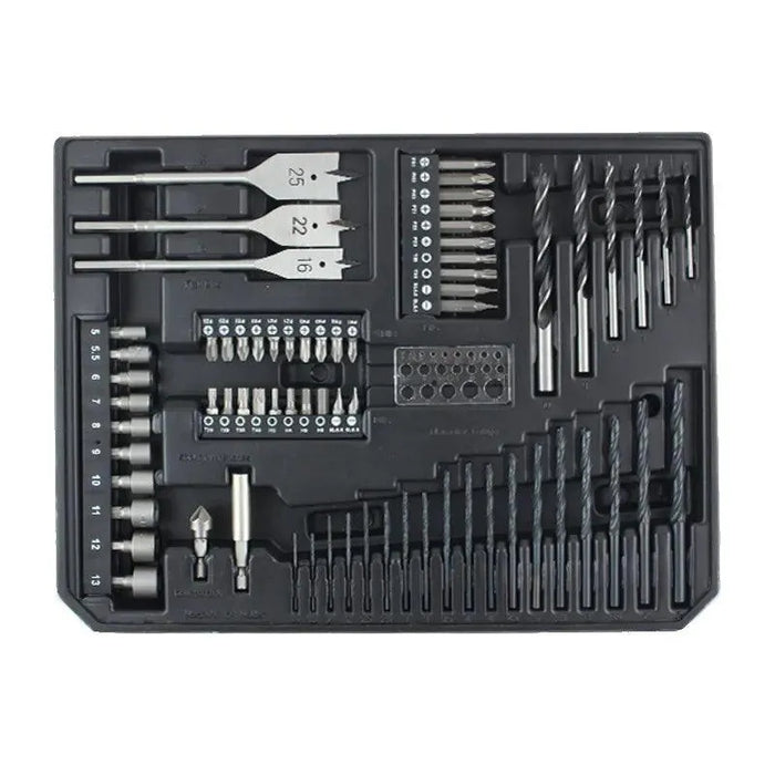 Perceuse visseuse MAKITA 18V Li-Ion (2x 5Ah) Black Edition avec 70 accessoires + coffret DDF485TX2B - Reconditionné - Drakare