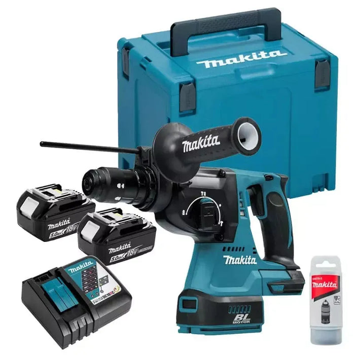 Perforateur burineur Makita 18V LXT SDS-Plus + 2 batteries 5 Ah + chargeur DHR243RTJ - Reconditionné - Drakare