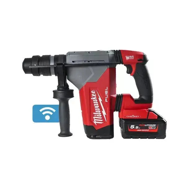 Perforateur burineur MILWAUKEE 18V (2x 5.5Ah) SDS-Plus 32 mm ONE-KEY™ + coffret HDBox M18 ONEFHPX-552X - Reconditionné - Drakare