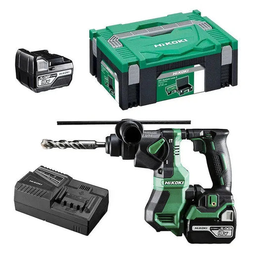 Perforateur HIKOKI 18V Li-Ion (2x 5Ah) SDS-Plus 1.3J + coffret HIT-SYSTEM CASE DH18DPAWPZ - Déstockage - Drakare
