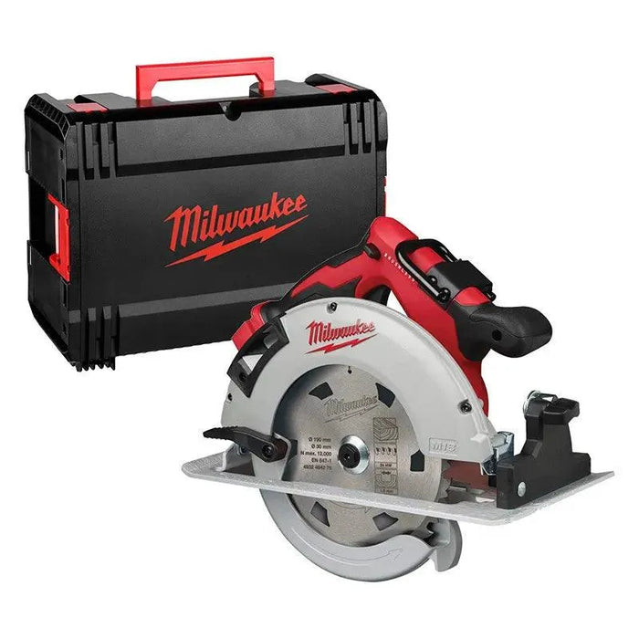 Scie circulaire MILWAUKEE 18V M18 Brushless Ø190mm + coffret HDBOX M18 BLCS66-0X (sans batterie) - Déstockage - Drakare
