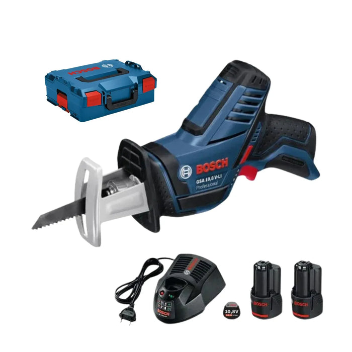 Scie sabre compacte BOSCH PRO 10.8V Li-Ion (2x 2Ah) + coffret L-BOXX GSA 10,8 V-LI - Déstockage - Drakare