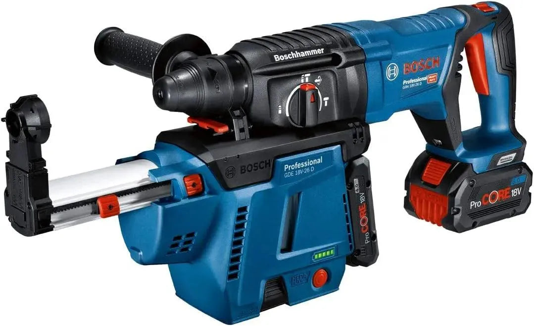 Système d'aspiration de poussière BOSCH PRO pour marteau rotatif Bosch GBH GDE 18V-26 D - Reconditionné - Drakare