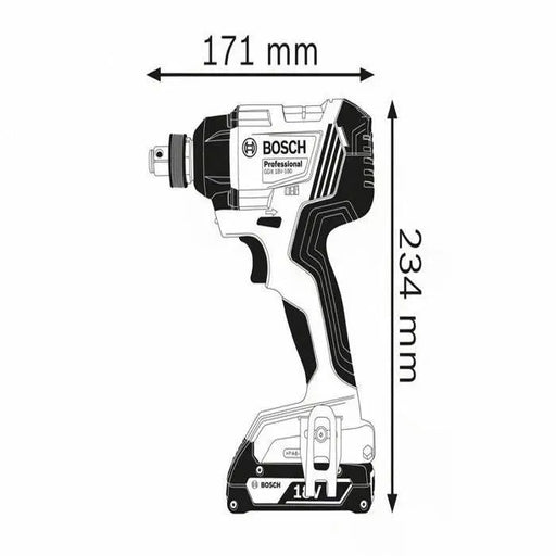 Visseuse à chocs BOSCH PRO 18V 180Nm + coffret L-Boxx GDX 18V-180 (sans batterie) - Reconditionné - Drakare