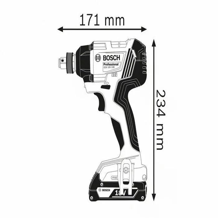 Visseuse à chocs Bosch Pro 18V 180Nm (solo) en coffret L-BOXX GDX 18V-180 - Occasion - Drakare