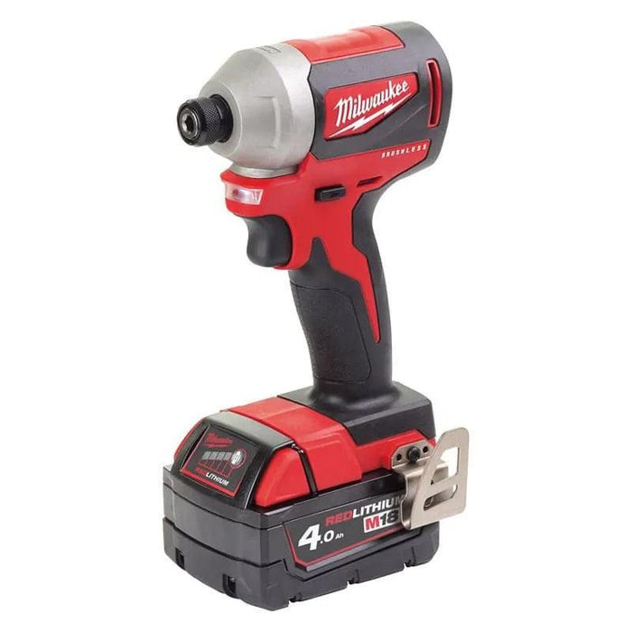 Visseuse à chocs MILWAUKEE 18V Li-Ion (2x 4Ah) 1/4" Hex 180Nm + coffret HDBOX M18 CBLID-402C - Déstockage - Drakare